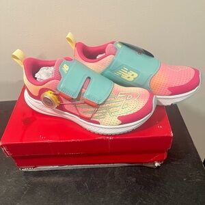New Balance Kids' Pink and Teal Sneakers